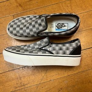 VANS Hemp Blur Checker Slip-On Platform Size 9 Women